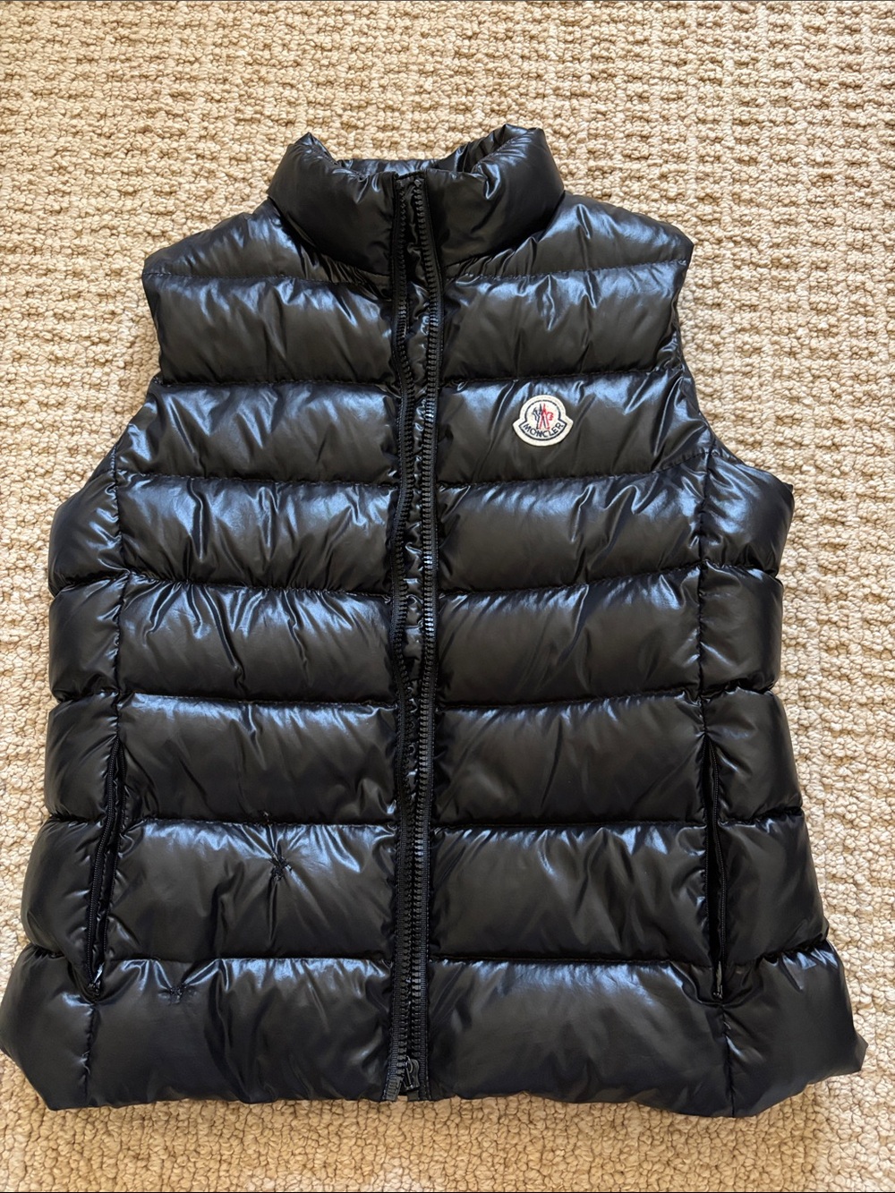 Moncler Black Shiny Quilted Down Vest